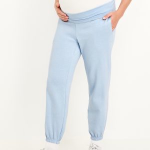 Maternity Rollover-Waist Jogger Sweatpants