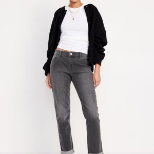 Mid-Rise Wow Boyfriend Straight Jeans