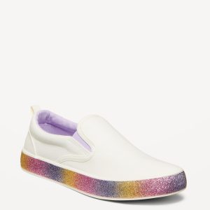 Glitter Canvas Slip-On Sneakers for Girls