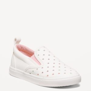 Faux-Leather Slip-On Sneakers for Toddler Girls