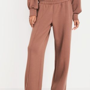 High-Waisted Bounce Fleece Wide-Leg Sweatpants