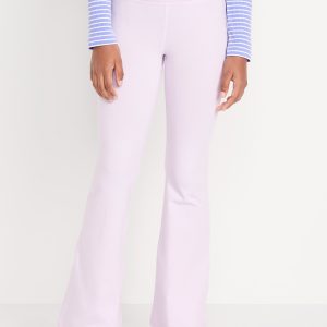 High-Waisted PowerChill Side-Ruched Flared Leggings for Girls