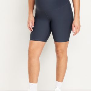 Maternity Full Panel PowerSoft Biker Shorts -- 8-inch inseam