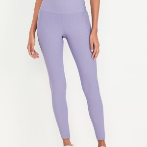High-Waisted PowerSoft Rib Pocket Leggings
