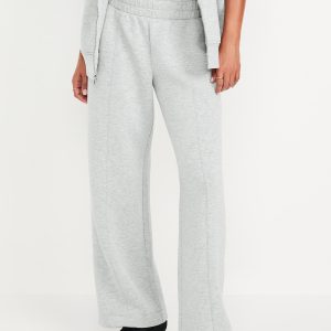 High-Waisted Bounce Fleece Wide-Leg Sweatpants