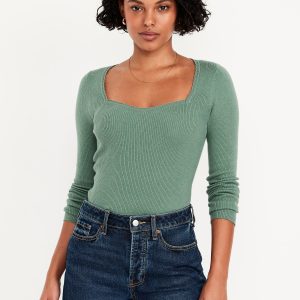 Long-Sleeve Ribbed Sweater