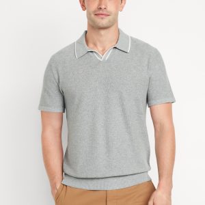 Tipped Collar Polo Sweater