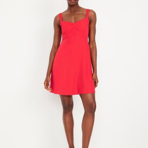 Fit & Flare Crepe Mini Dress