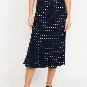 Crepe A-Line Midi Skirt