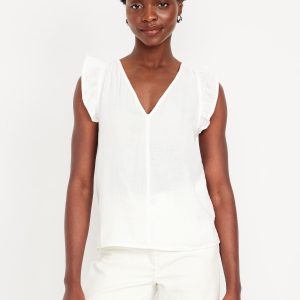 Sleeveless Crinkle Gauze Top