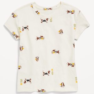 Softest Short-Sleeve Printed T-Shirt for Girls