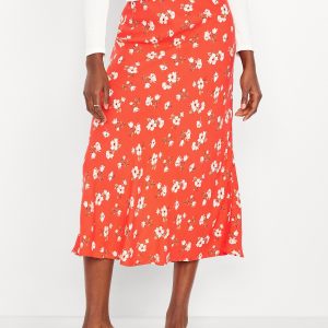 Crepe A-Line Midi Skirt