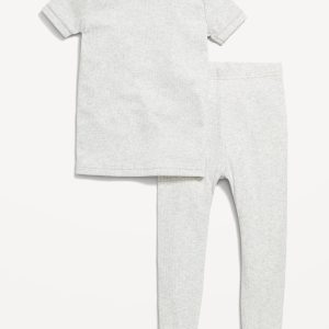 Snug-Fit Ribbed Pajama Set for Toddler & Baby
