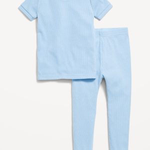Snug-Fit Ribbed Pajama Set for Toddler & Baby