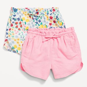 Dolphin-Hem Shorts 2-Pack for Toddler Girls