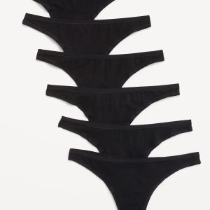 6-Pack Low-Rise Everyday Cotton Thong