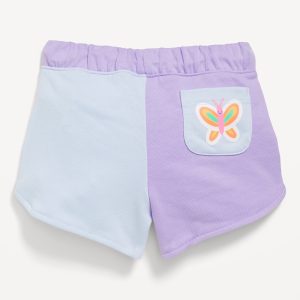 Color-Block Graphic French-Terry Shorts for Toddler Girls