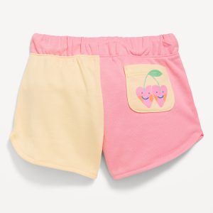 Color-Block Graphic French-Terry Shorts for Toddler Girls