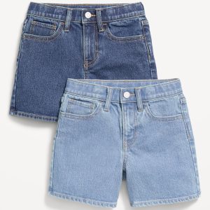 High-Waisted Jean Midi Shorts 2-Pack for Girls