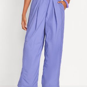 High-Waisted Crinkle Wide-Leg Pants for Girls