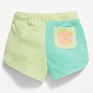 Color-Block Graphic French-Terry Shorts for Toddler Girls
