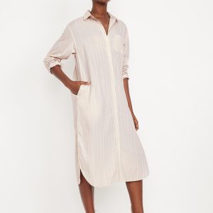 Striped Midi Shirt Dress