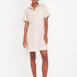 Striped Mini Shirt Dress