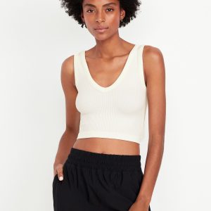 Exhale Seamless V-Neck Rib Tank