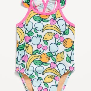 Printed Ruffled One-Piece Swimsuit for Baby