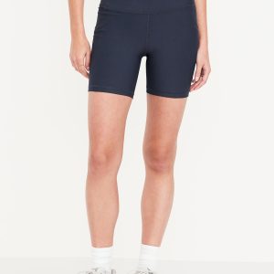 High-Waisted PowerSoft Pocket Biker Shorts -- 6-inch inseam