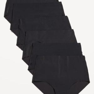 High-Waisted No-Show Brief Underwear 6-Pack
