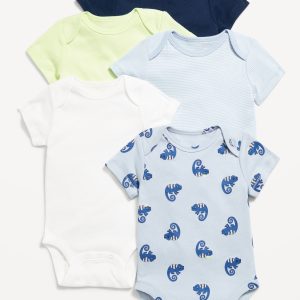 Unisex Short-Sleeve Bodysuit 5-Pack for Baby