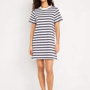 Vintage Crew-Neck Mini T-Shirt Dress