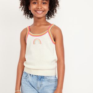 Embroidered Sweater Tank Top for Girls