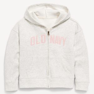 Logo-Graphic Zip Hoodie for Girls