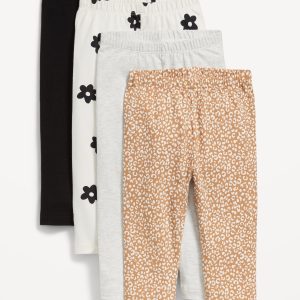 4-Pack Full-Length Jersey Leggings for Toddler Girls