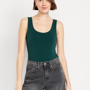 Double-Layer Scoop-Neck Bodysuit