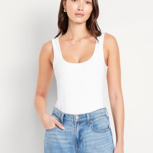Double-Layer Scoop-Neck Bodysuit
