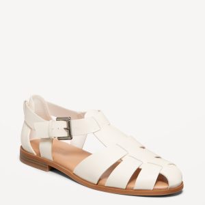 Faux-Leather Fisherman Sandals