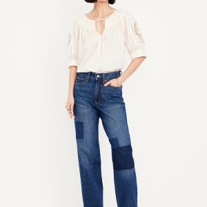 High-Waisted OG Loose Laser Patch Jeans