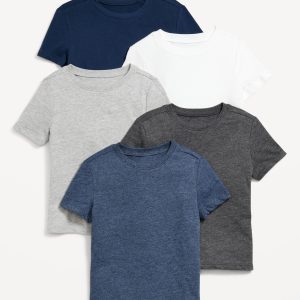 Short-Sleeve Solid T-Shirt 5-Pack for Toddler Boys