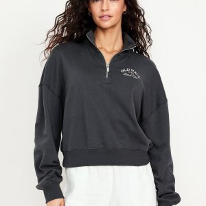 SoComfy Oversized Logo Half-Zip Sweatshirt