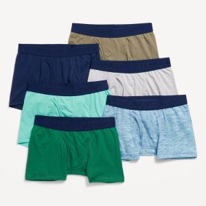 Solid Boxer-Brief Underwear 6-Pack for Boys