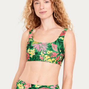 Matte Scoop-Neck Bikini Swim Top