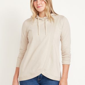 Maternity Cross-Front Nursing Pullover Hoodie