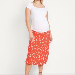 Maternity A-Line Midi Skirt