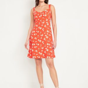 Fit & Flare Crepe Mini Dress