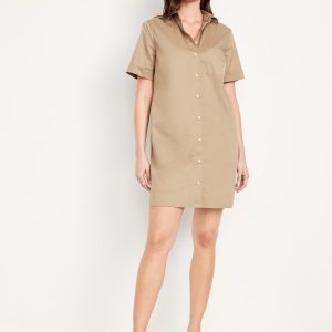 Button-Down Mini Shirt Dress