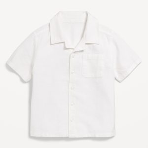Linen-Blend Pocket Shirt for Toddler Boys