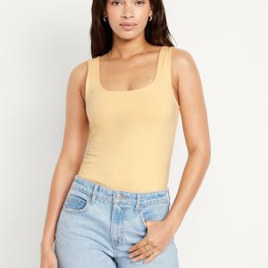 Double-Layer Scoop-Neck Tank Top